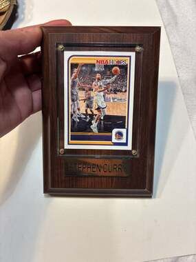 Stephen Curry NBA Hoops Basketball Card Wall Plaque